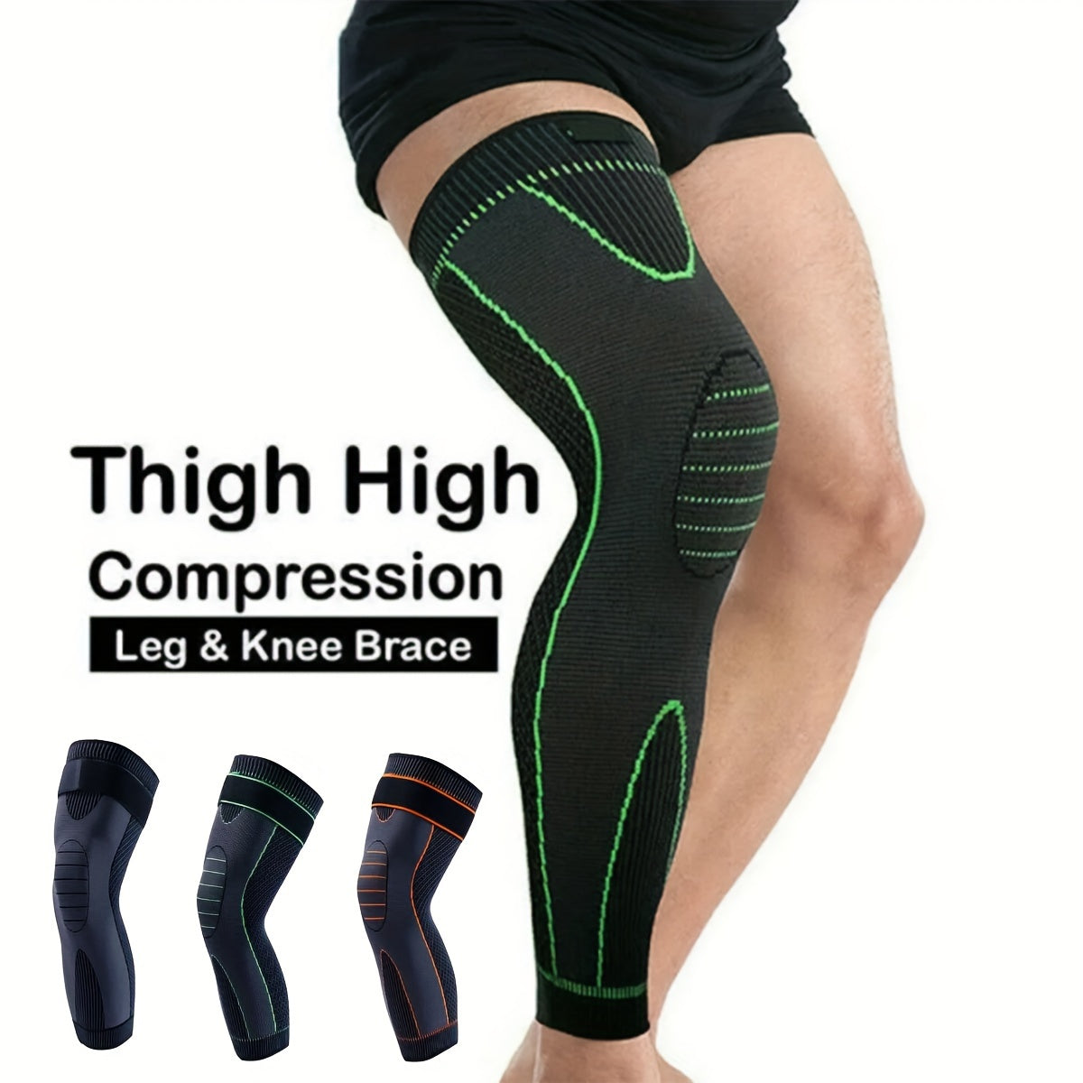 2 Pcs Winter Leg Warmer Knee Support Grip - Gym Compression Knee Support Brace with Strap -