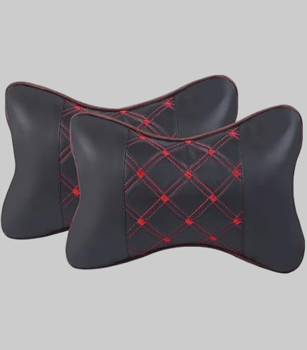 Neck Rest Cushion Pair for car seats (Polyester Filling) | Car seat neck rest Cushion pair polyester filled Neck rest Cushion pair