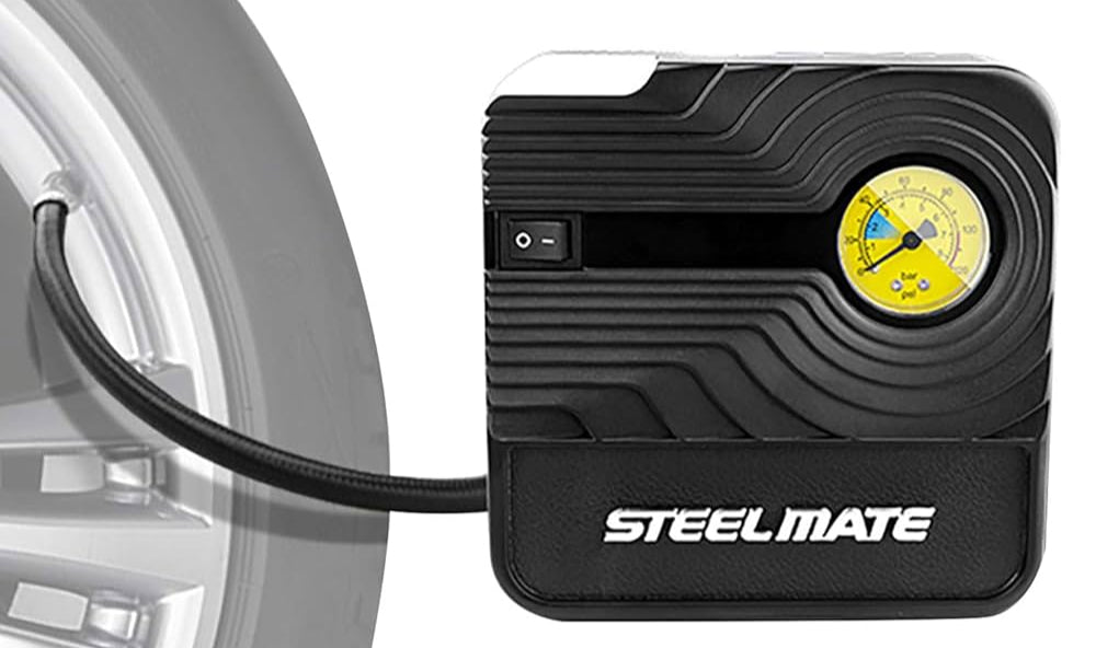 Portable Mini Tire Inflator SteelMate PO3 | Portable Air Compressor Pump | Mini Compressor pump best for Cars and Bikes |