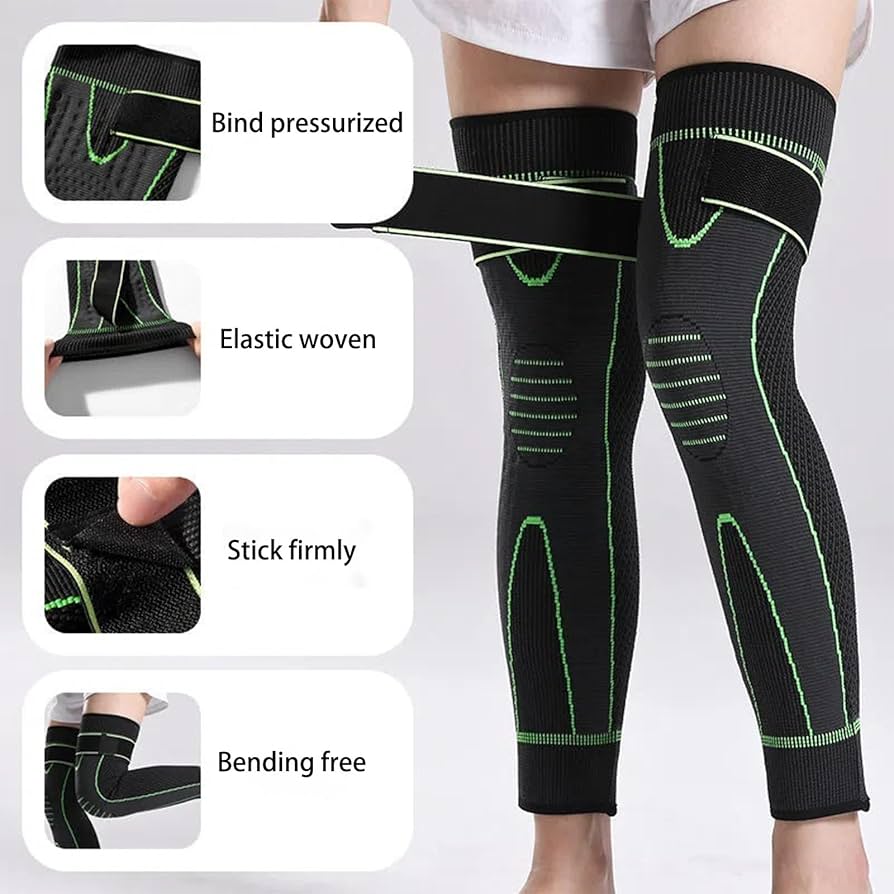 2 Pcs Winter Leg Warmer Knee Support Grip - Gym Compression Knee Support Brace with Strap -