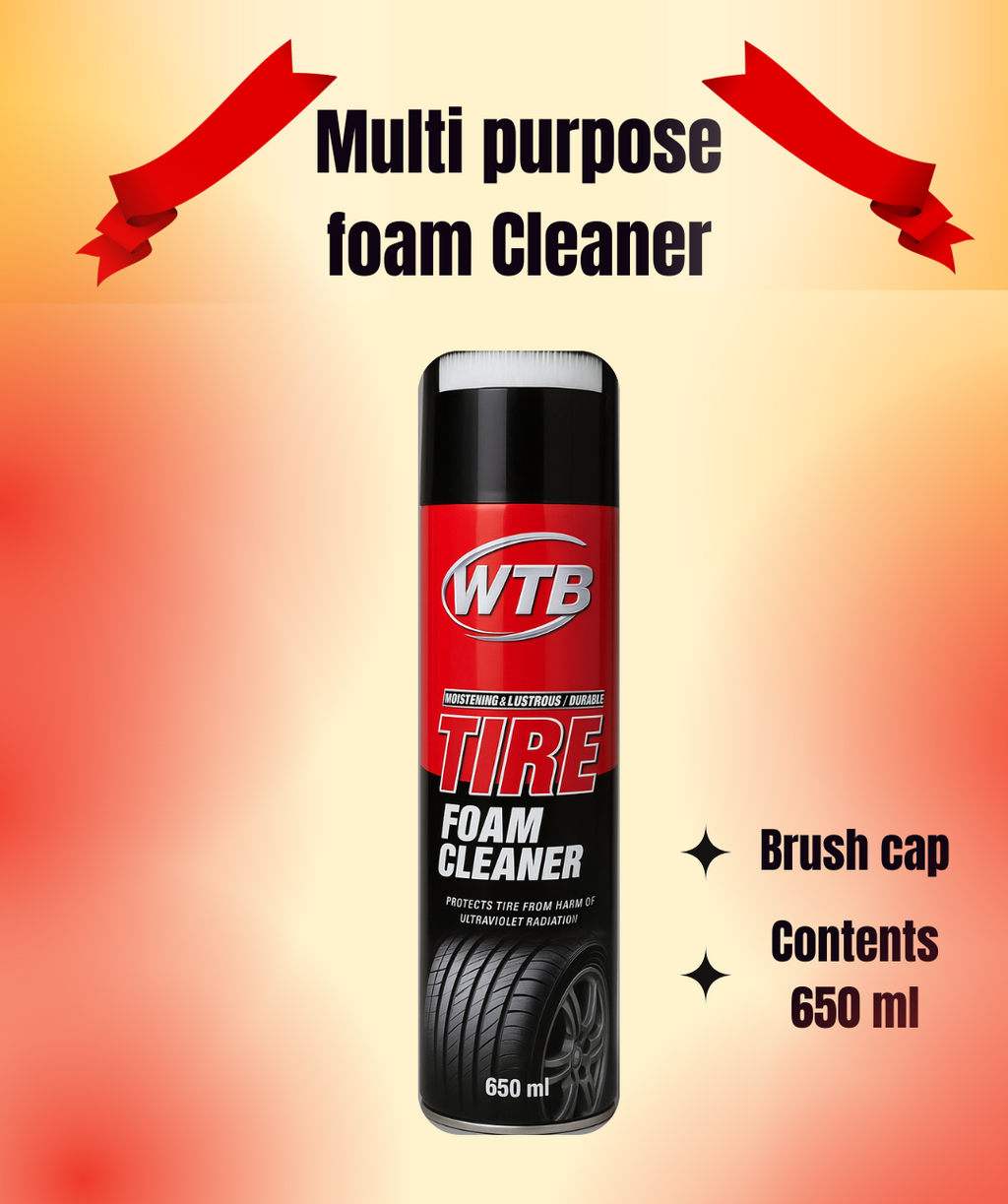 Tire Foam Cleaner 650ml with Built-in Brush Cap – Deep Cleaning & Long-Lasting Shine