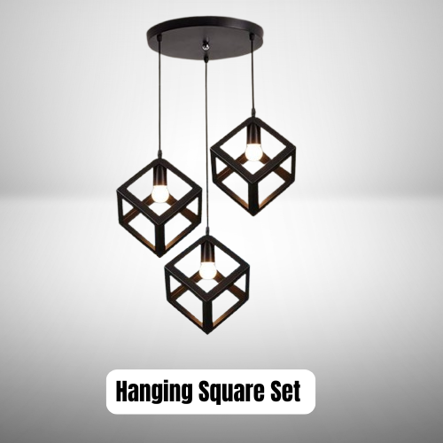Hanging Square Set 3 in 1 Pendant Light | Hanging Square Lamps 3 in 1 | Hanging Pendant Lamps