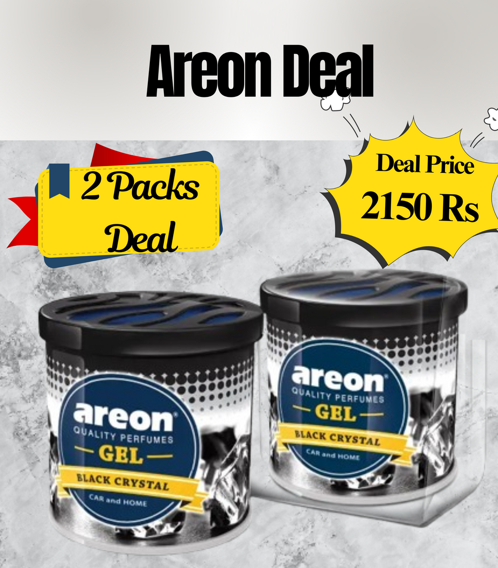 2 Pack Deal of Areon Gel perfume Car Air Freshners Each 80 g - - Areon Black crystal- Areon Black crsytal - Gel air freshner for car