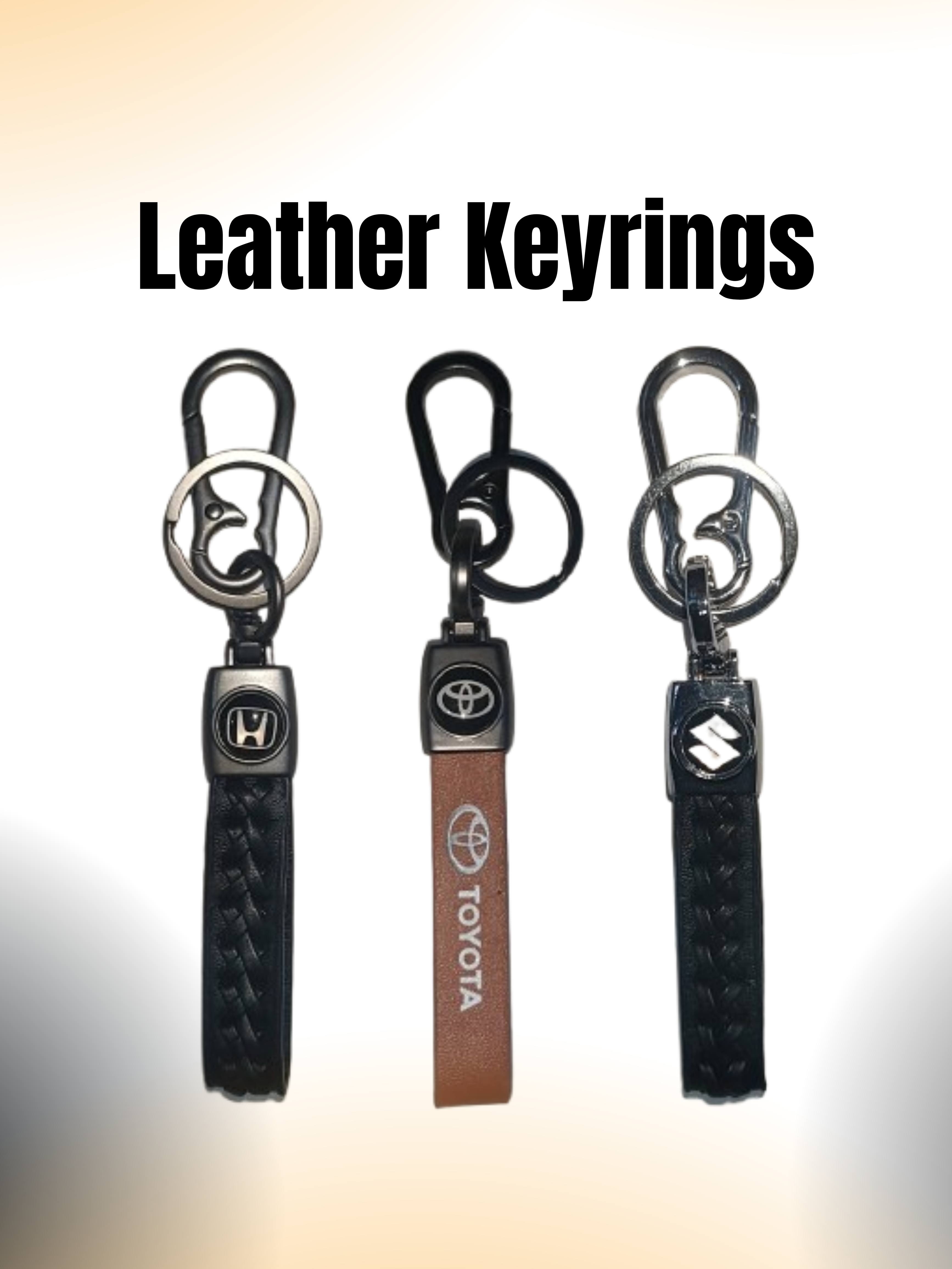 Premium Leather Car Keychain for Toyota, Honda & Suzuki | Luxury Key Ring for Car Lovers