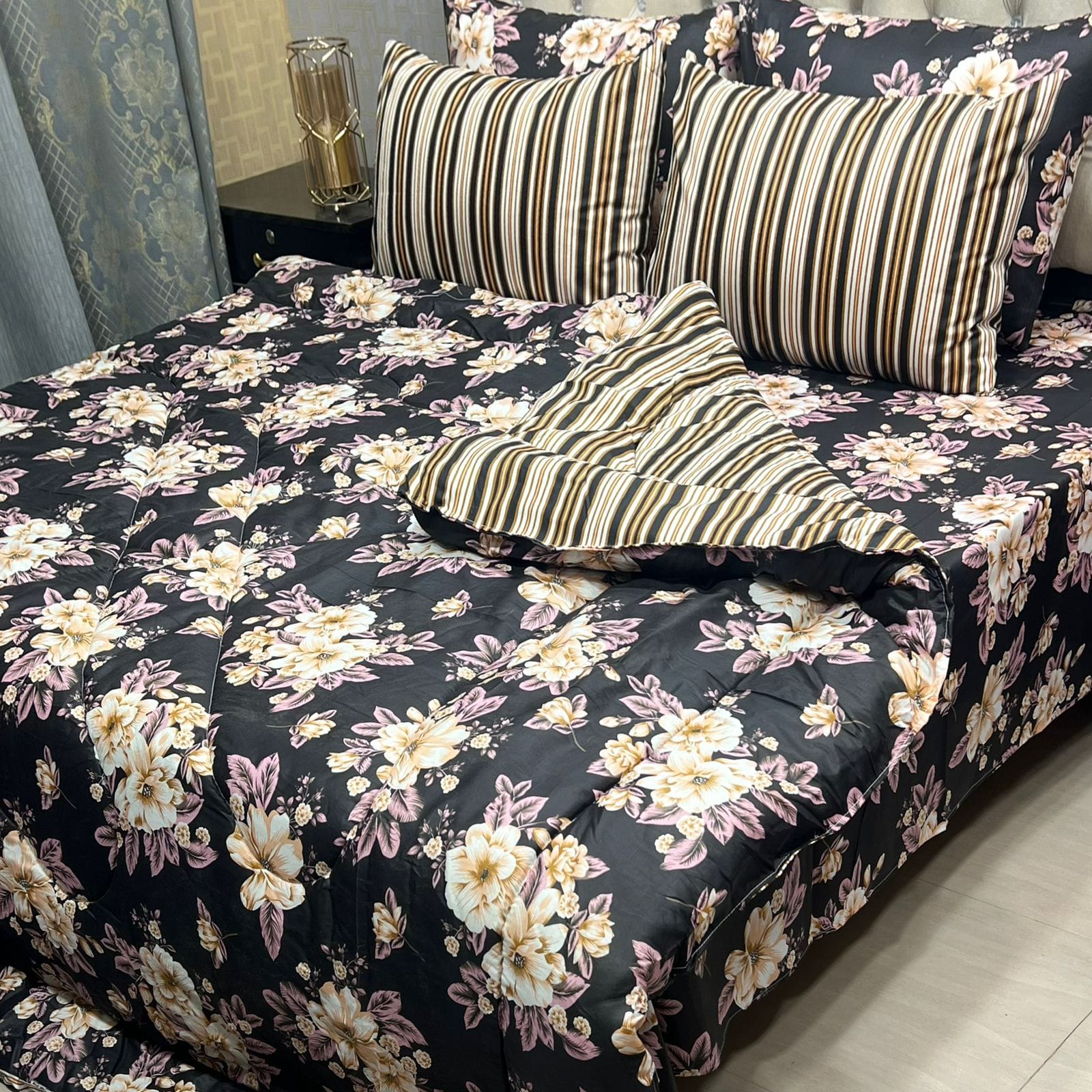 Premium Double Bed Winter Razai Set (6 Pcs)