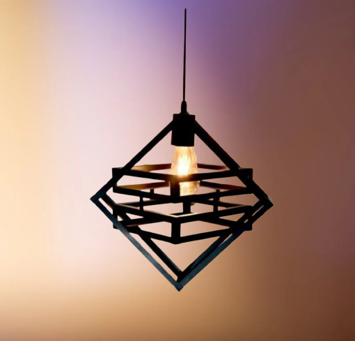 Luxury Hanging Double Square Pendant Lamp for Ceiling | Double Box Pendant Light | Ceiling Lamp Double Square Design