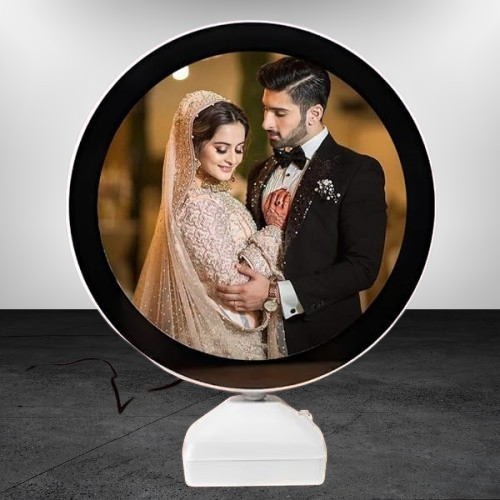 Magic Mirror Photo Frame With LED Light| LED Mirror Photos Frame Gift Personalized Customized Frames For Gifts, Anniversary, Birthday And Home Decor