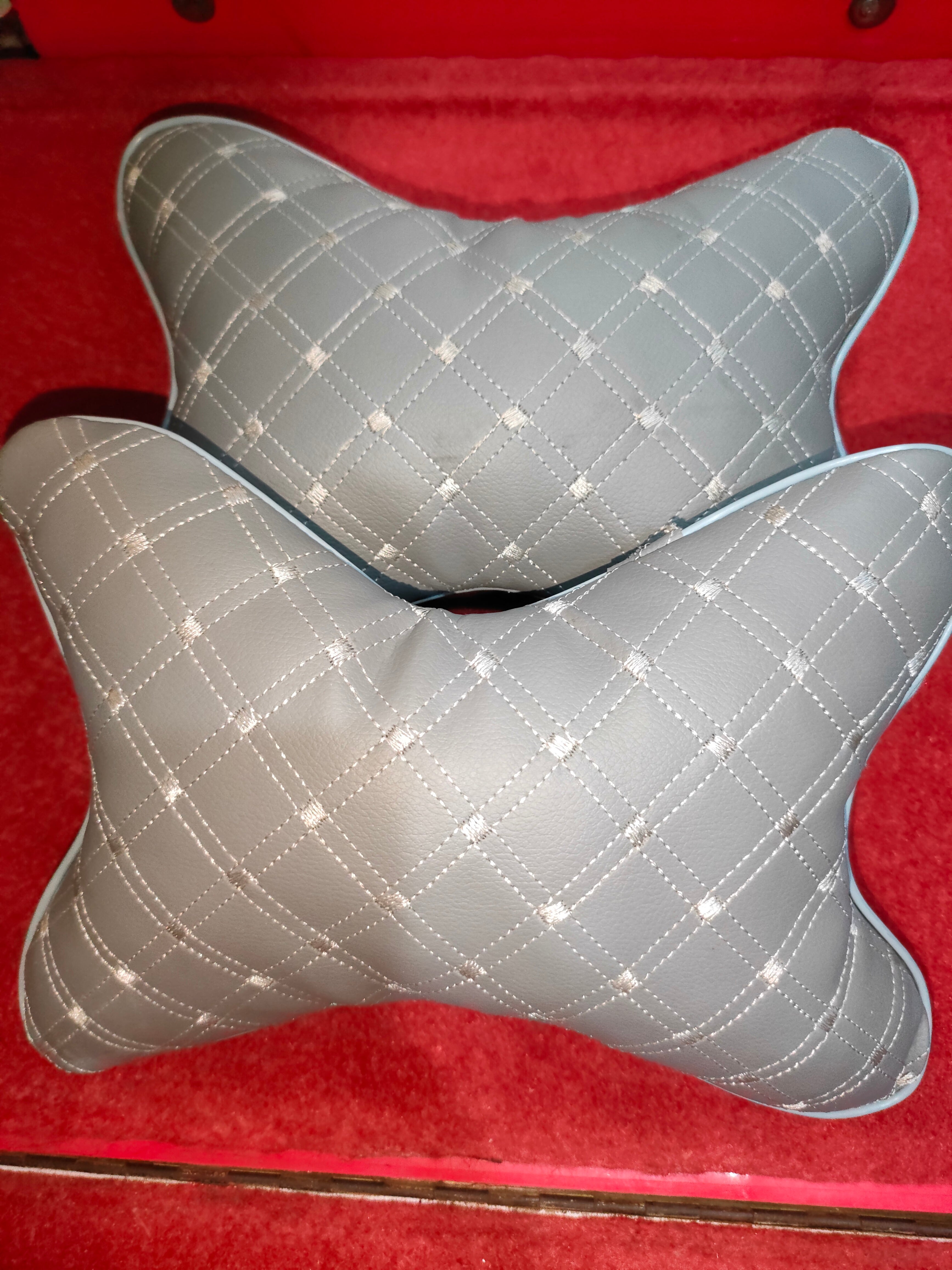 Neck Rest Cushion Pair for car seats (Polyester Filling) | Car seat neck rest Cushion pair polyester filled Neck rest Cushion pair