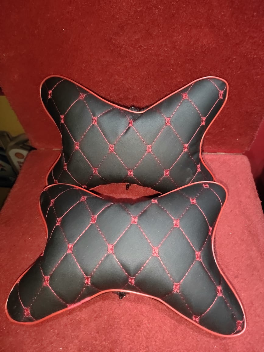 Neck Rest Cushion Pair for car seats (Polyester Filling) | Car seat neck rest Cushion pair polyester filled Neck rest Cushion pair